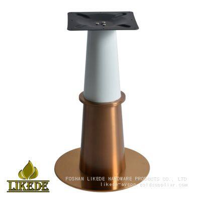 Luxury Modern Brushed Rose Gold Metal Round Rose Gold Stainless Steel Dining Table Base Furniture Legs