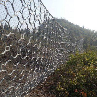 HT Galvanized Steel Wire Woven Rope Mesh Flexible Shallow Landslide Barriers Energy-Absorbing Ring Net Cutting for Slopes