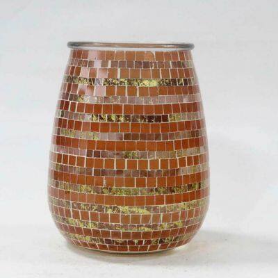 glass jar glass candle holder glass vase mosaic vase