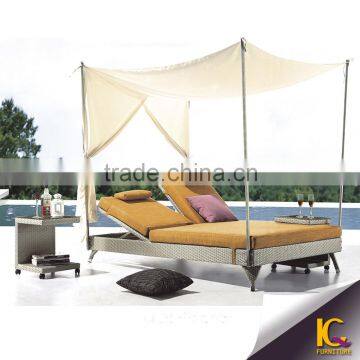 outdoor rattan wicker lying daybed for poolside patio garden sun lounger