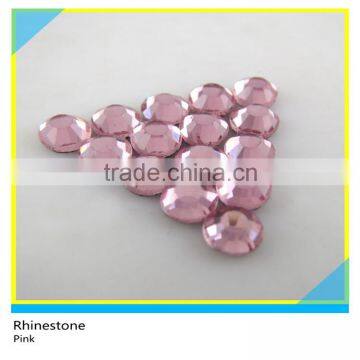 SS6 Hotfix Iron On Rhinestone Transfer Pink Color Round