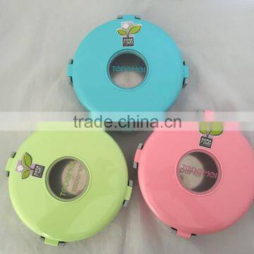 Round food grade plastic bento lunch box/food carrier with stainless steel inner