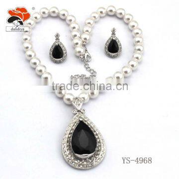 handmade resin rhinestone europen wedding jewelry set necklace+earrings jewelry