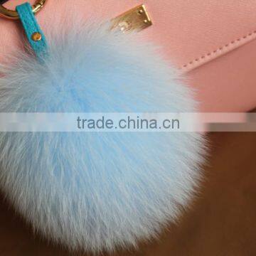 Fashion Trendy Women Girls 100% Real Fur Pom Pom Key Chains photo-2