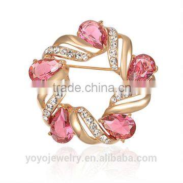 Safety flower hoop crystal wedding invitation brooch wholesale