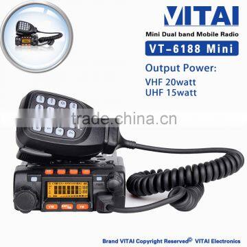 China Supplier! VITAI VT-6188 CE Approval Smallest Mini Dual Band VHF136~174MHz UHF400~490MHz Mobile Tranceiver