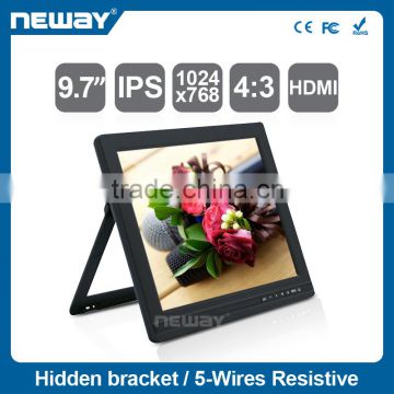 9.7 inch Hot sell POS display with touch panel hidden bracket