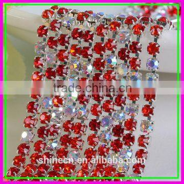 DIY Crystal AB Diamond Rhinestone Roll Cup Chain ,Strass Rhinestone chain Trimmings For Dress