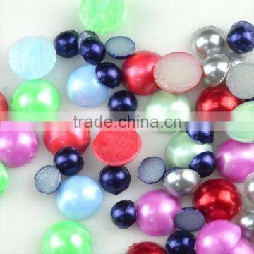 Colors Transfer Half Pearls, Artificial Hot Fix Half Pearl, Iron on Half Round Pearls for Garment