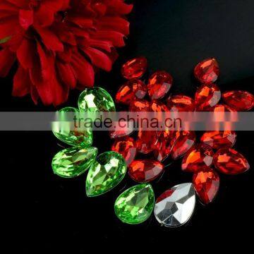 China Wholesale Teardrop Acrylic Sew on Rhinestone With Saim, Sew on Acrylic Stone Wholesale for Wedding Dress photo-3