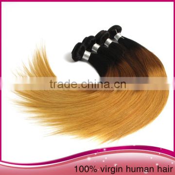 Fashionable Straight wave three colors gradient hair weaving cheap brazilian ombre hair weaving 3 tone cheap ombre Hair weave