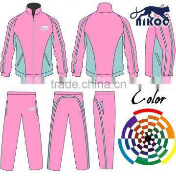 tall collar girl clothing ,pink sportwear for women