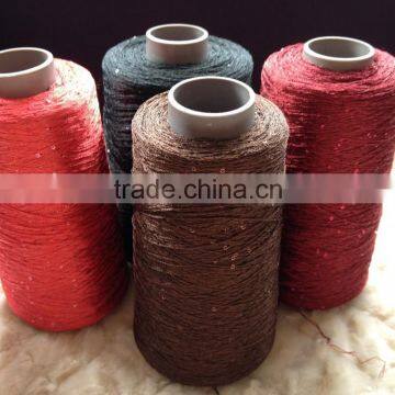 100%polyester sequin/beads yarn for knitting embroidery fabric