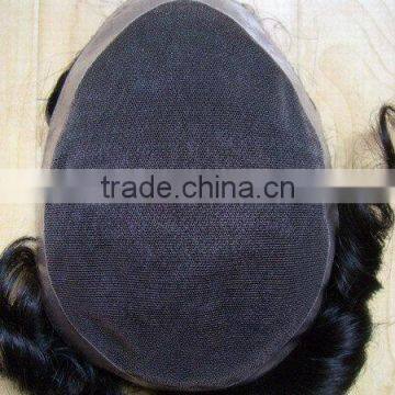 Top Quality Stock Indian Human Hair Swiss Lace Base Mens Toupee photo-2