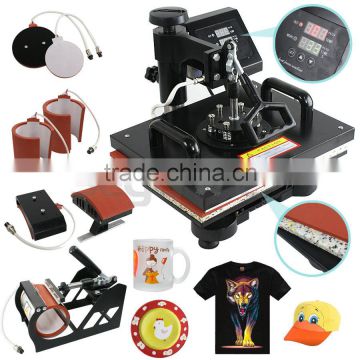 Digital Transfer Sublimation T-Shirt Mug Hat Plate Cap 6 in 1 Heat Press Machine