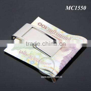 Promotional Metal Folding Square Shaped Blank Metal Spring Zinc Alloy Casting Money Clip photo-3