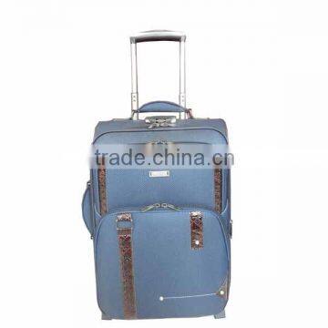 2015 blue eminent vintage 4 pcs EVA trolley case,two wheels