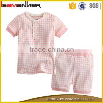 Casual ruffle shirts and shorts kids set custom goods for children clothes