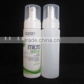 200ml PE facial cleaners bottles with 40mm foaming pump silk-screen available