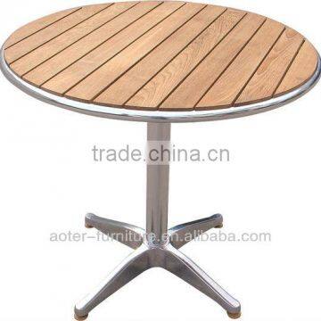 Aluminum frame modern round dining table wood