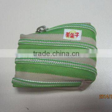 Outdoor zippered coin purse