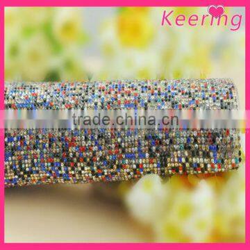 new arrival colorful all types rhinestone mesh trimming roll manufacturer WRT-011