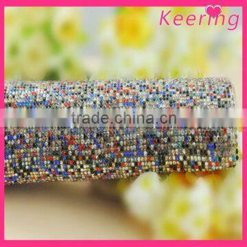 Hot Sale Bling Bling Colorful Hot Fix Rhinestone Mesh for Cloth WRT-011