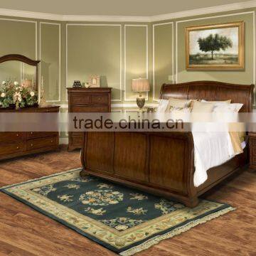 Whitley Court Queen Sleigh Panel Bed / antique bedroom set furniture AS-B1