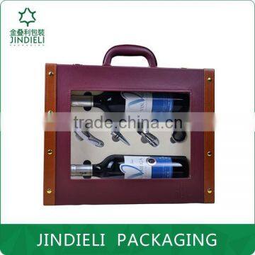 decoration dark red wooden wine box packaging for gift