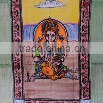 Lord Ganesha Tapestry Indian Holy Tapestries Cotton Religious Wall Hanging Decor Boho Art