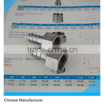 Stainless Steel 304 Hose Barb Fitting,1/2" FNPT Hose Barb