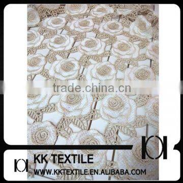 100%Cotton Metal Wire Guipure Chemical Lace Fabric Design