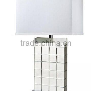 Modern mirror hotel table lamp with chrome base