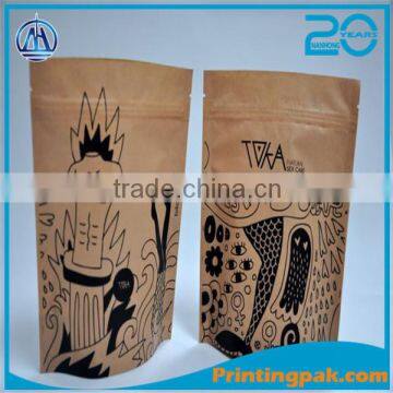 100% Recycled Kraft Paper Ziplock Bags With Clear Window/coffee Bean Flower Seeds Packaging Pouch photo-2