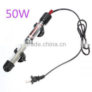 New 50W Aquariums Accessories Durable Submersible Heater Heating Rod for Aquarium Glass Fish Tank Temperature Adjustable