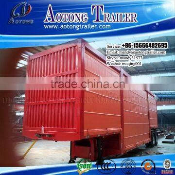 Tri-axle hydraulic tarpaulin curtain side van semi trailer for sale