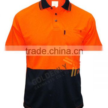 Safety Polo t shirt classic orange and black color design for men/short sleeve