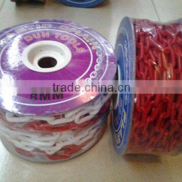 7MM caution plastic coated chain
