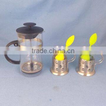 stainless steel and silicone tea strainer