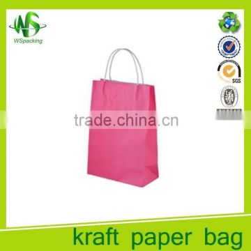 Colorful printing recycled plain shopping packaging kraft paper bag