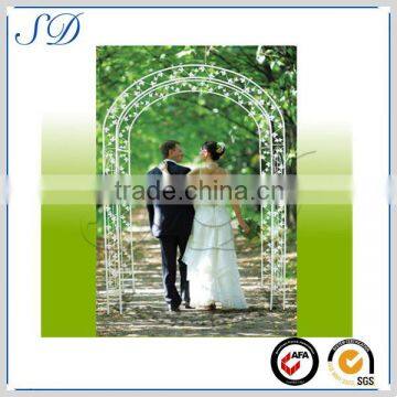 alibaba express Metal artistic garden arch with bench for outdoor wedding