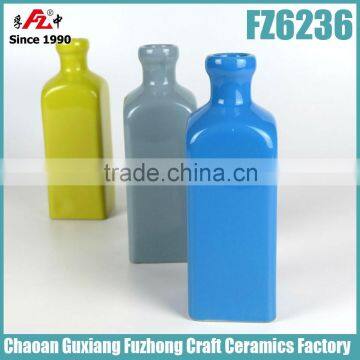 Simple Shaped Ceramic Flower Vase With Various Color for Home Decoration