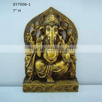 Polyresin sitting hindu ganesha statue for home indoor decor