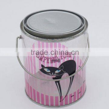 Round tin gift boxes with clear window