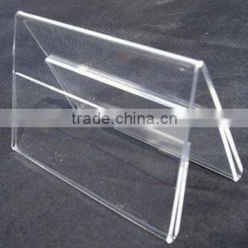 clear acrylic v-shape tent card holder, acrylic reserved card holder