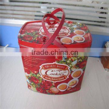 Christmas Rectangular cookie cans with hindle
