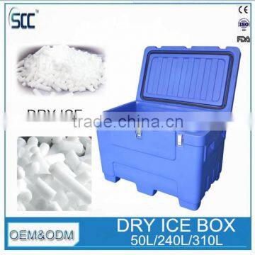 Roto-molded cooler box for dry ice, PE cooler for dry ice (dry ice compatible)