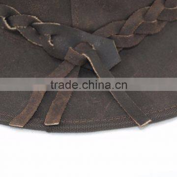 Western / Australian / Aussie / Outback Real Leather Bush Hat With Chinstrap photo-3