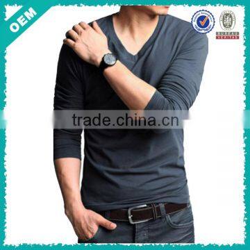 Wholesale High Quality 100% Cotton V-Neck T shirts for Men(lyt050003)