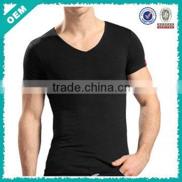 Hot! 2014 New Design Slim Mens V-Neck T shirt for Gym Sports (lyt-040005)